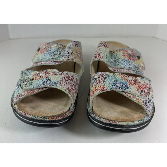 Finn Comfort German Two Strap Sandals Mult-Colored Cork Slides Women's 40 US 8.5 - Picture 11 of 14